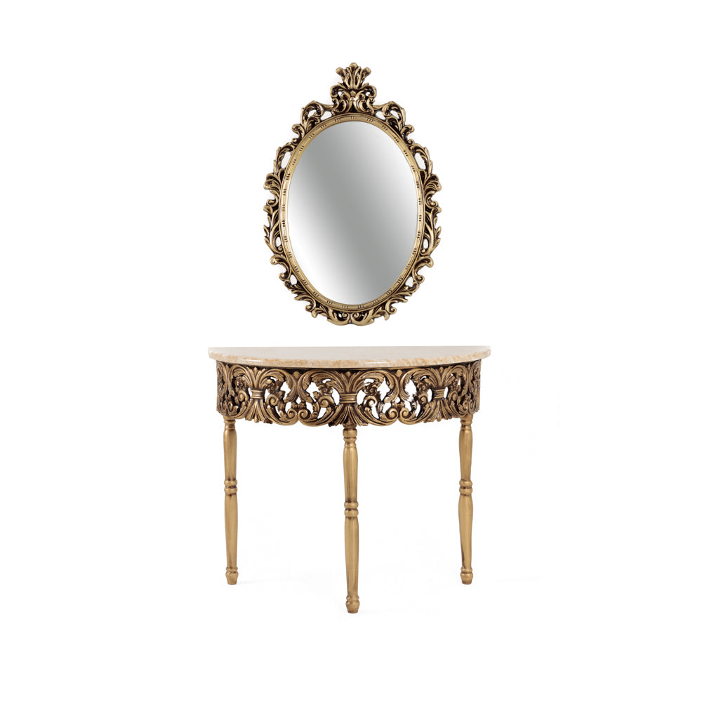 Halfmoon Side Table & Mirror