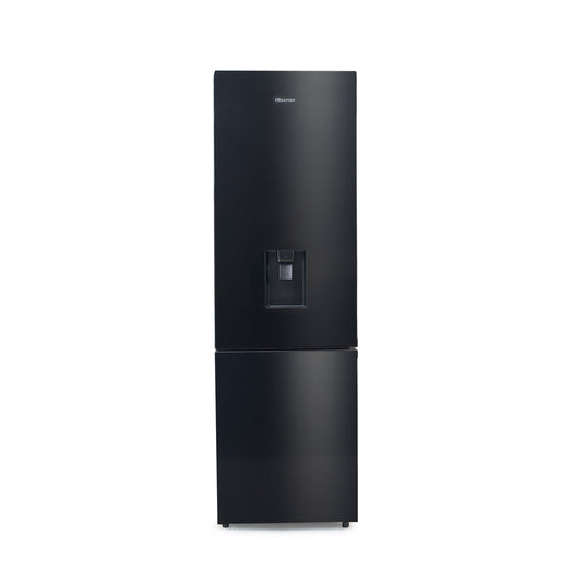 Hisense Fridge with Bottom Freezer & Water Dispenser - Black Glass