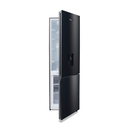 Hisense Fridge with Bottom Freezer & Water Dispenser - Black Glass