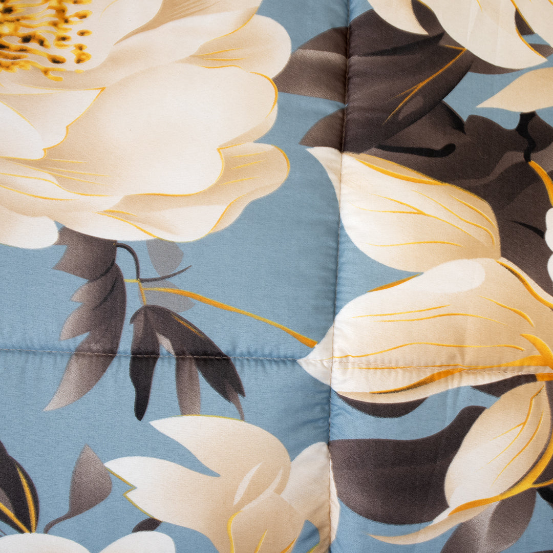Misty Blue Petals 6 Piece Comforter Set