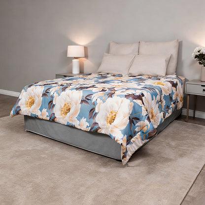 Misty Blue Petals 6 Piece Comforter Set