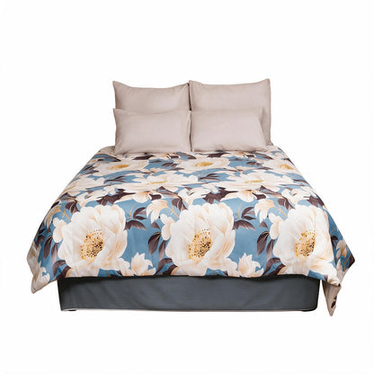 Misty Blue Petals 6 Piece Comforter Set