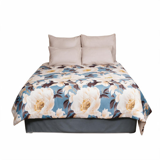 Noctura Misty Blue Petals 6 Piece Comforter Set