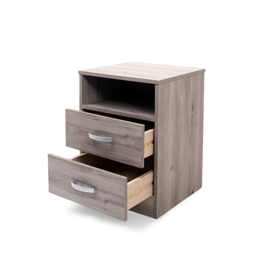 Double Drawer Pedestal - Light Oak