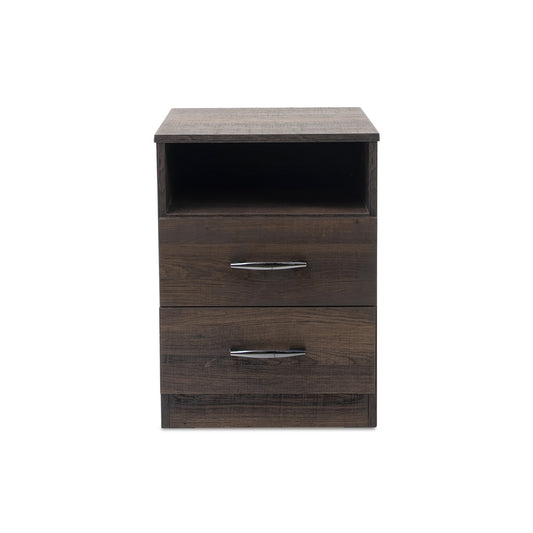 Double Drawer Pedestal - Dark Oak