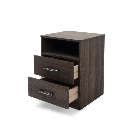 Double Drawer Pedestal - Dark Oak